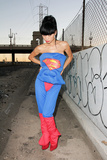 Bai Ling -  Superman costume on Halloween (10/2015)