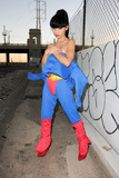 Bai Ling -  Superman costume on Halloween (10/2015)