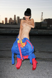Bai Ling -  Superman costume on Halloween (10/2015)