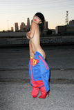 Bai Ling -  Superman costume on Halloween (10/2015)
