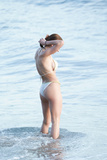 Francesca Eastwood topless in Malibu beach