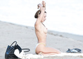 Francesca Eastwood topless in Malibu beach