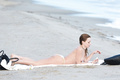 Francesca Eastwood topless in Malibu beach