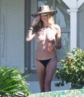 Heidi Klum topless in St. Bart's (January 2015)