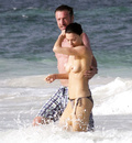 Jamie Murray topless at the beach in Mexico (7/2014)