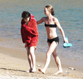 Vanessa Paradis - in bikini & swimming topless (7/2015)