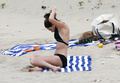 Kelly Brook sunbathing topless in St. Bart’s (1/2008)