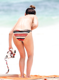 Kelly Brook topless sunbathing in Cancun (6/2013)