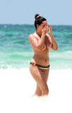 Kelly Brook topless sunbathing in Cancun (6/2013)