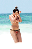 Kelly Brook topless sunbathing in Cancun (6/2013)