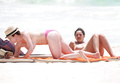 Kelly Brook topless sunbathing in Cancun (6/2013)