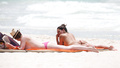 Kelly Brook topless sunbathing in Cancun (6/2013)