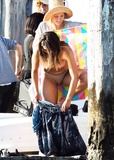 Olympia Valance topless on set photo session (8/2016)