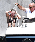 Kristen Stewart topless on yacht at Amalfi Coas (7/19)