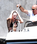 Kristen Stewart topless on yacht at Amalfi Coas (7/19)