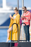 Jennifer Lopez in white swimsuit on a yacht in St. Tropez - September 03, 2019