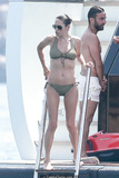 Jennifer Connelly in green bikini on a boat in Ibiza - August 17, 2017
