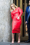Jennifer Lopez in red dress filming Marry Me in NYC - October 02, 2019