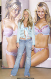 Jennifer Ellison in jeans and blue lingerie bra