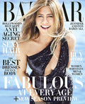 Jennifer Aniston topless but covered for Harper's Bazaar Magazine, US -