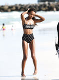 Jasmine Tookes sexy in bikinies on a beach