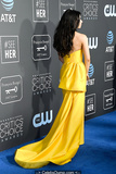 Jeanine Mason cleavage in long yellow dress