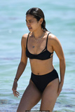 Jamie Chung in black bikini at the beach in Miami - April 27, 2019