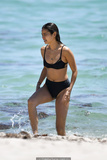 Jamie Chung in black bikini at the beach in Miami - April 27, 2019