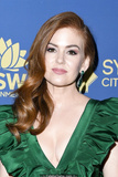 Isla Fisher cleavage in green dress at 2019 Australians In Film Awards in Los
