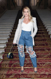 Blonde Iskra Lawrence in jeans and tight white top