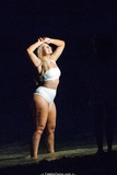 Iskra Lawrence in white bikini during a photoshoot at Miami Beach - March 25,