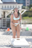 Iskra Lawrence in pink and blue bikinis at the beach in Miami - January 27, 2019