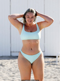 Iskra Lawrence in pink and blue bikinis at the beach in Miami - January 27, 2019
