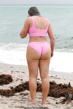 Iskra Lawrence in pink and blue bikinis at the beach in Miami - January 27, 2019