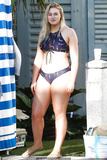Iskra Lawrence in a bikini on the set of a photoshoot at Miami Beach - March