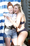 Iskra Lawrence in a bikini on the set of a photoshoot at Miami Beach - March