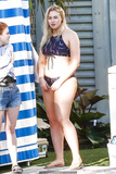 Iskra Lawrence in a bikini on the set of a photoshoot at Miami Beach - March