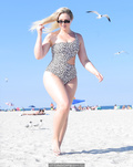 Iskra Lawrence sexy in a swimsuit at the beach in New Jersey - September 11,