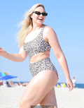 Iskra Lawrence sexy in a swimsuit at the beach in New Jersey - September 11,