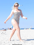 Iskra Lawrence sexy in a swimsuit at the beach in New Jersey - September 11,