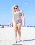 Iskra Lawrence sexy in a swimsuit at the beach in New Jersey - September 11,