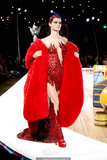 Isabeli Fontana runway in red at Moschino fashion show in LA - June 08, 2018