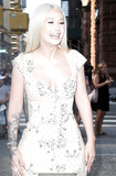 Blonde Iggy Azalea leggy outside The BUILD Series in New York City - July 25,
