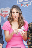 Elizabeth Hurley sexy cleavage in pink dress
