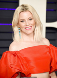 Elizabeth Banks in red dress at 2019 Vanity Fair Oscar Party in Beverly Hills -