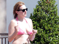Elisabeth Moss in pink bikini in Italy