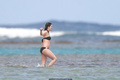 Drew Barrymore in green bikini in Hawaii for her 32nd birthday - February 22,