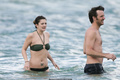 Drew Barrymore in green bikini in Hawaii for her 32nd birthday - February 22,