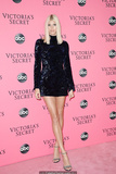 Blonde Devon Windsor long sexy legs at VS event