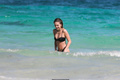 Delilah Belle Hamlin in black bikini in Tulum